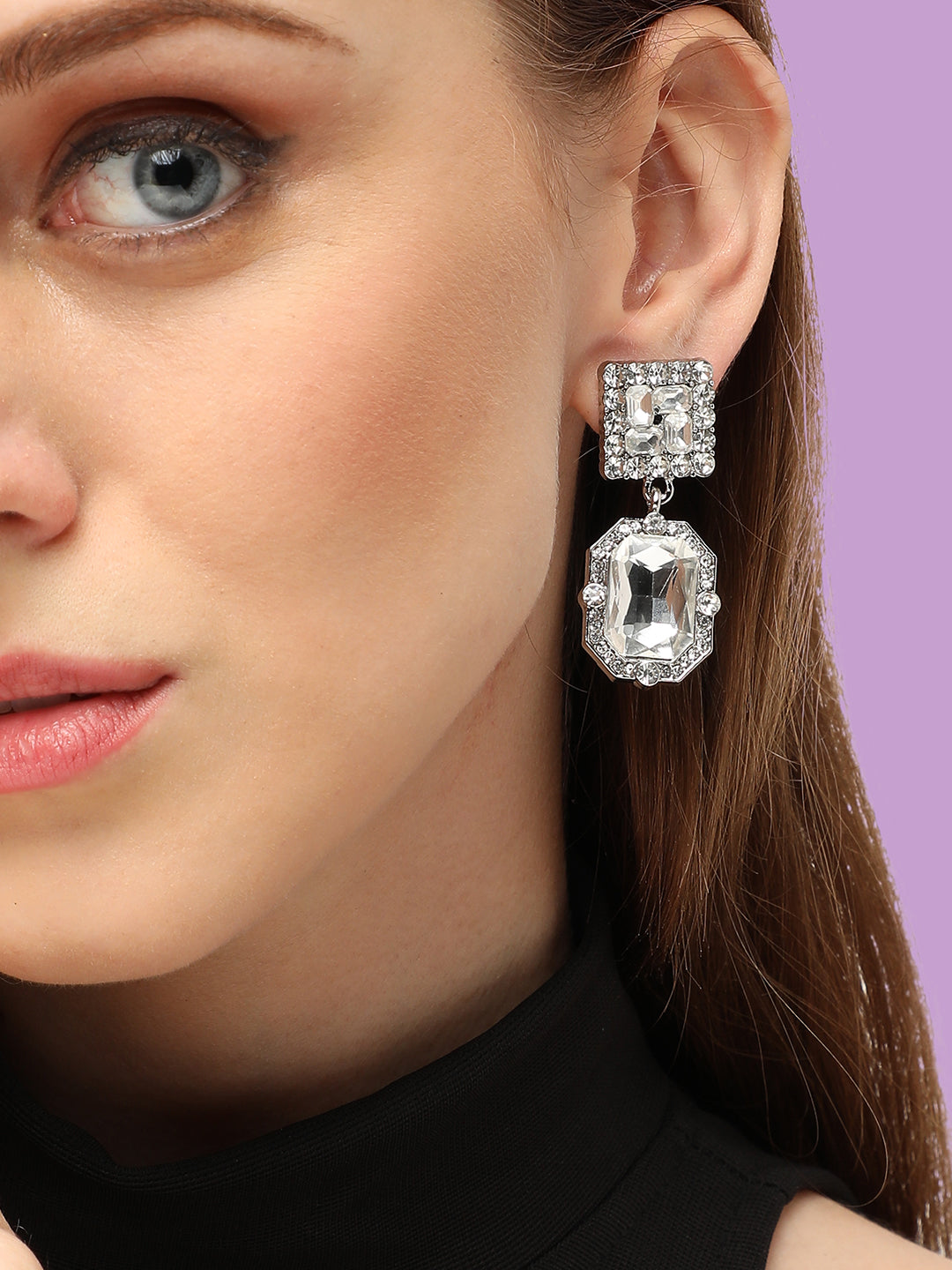Women Silver Party Designer Drop Earring