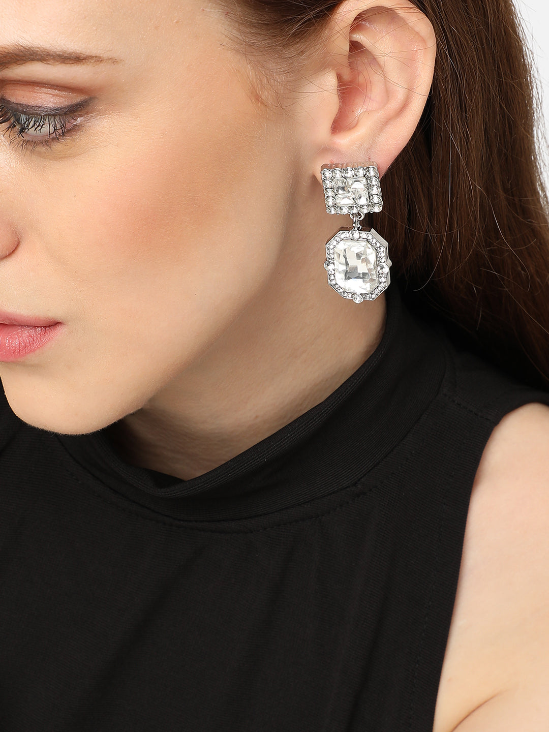 Women Silver Party Designer Drop Earring