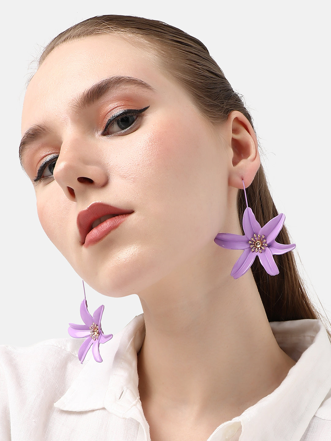 Women Silver Plated Party Designer Stone Drop Earring