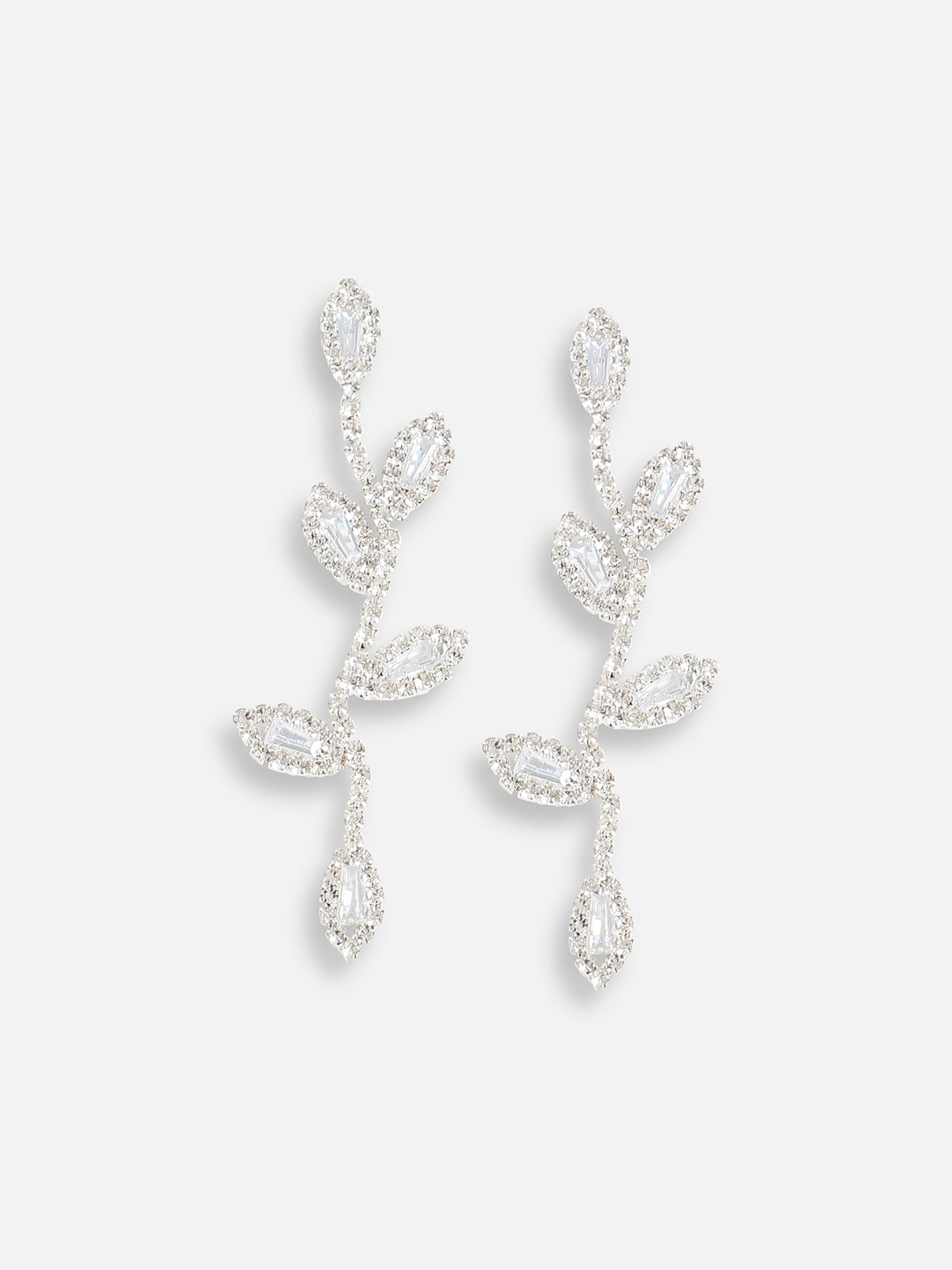 Women Silver Gold Plated Designer Stone Party Drop Earring