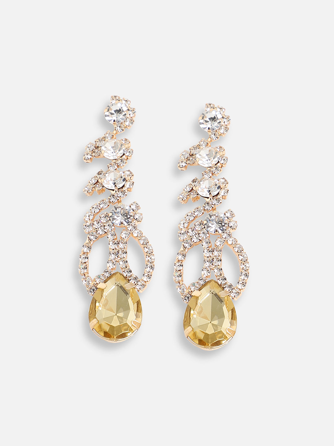 Women Multi Gold Plated Designer Stone Party Drop Earring