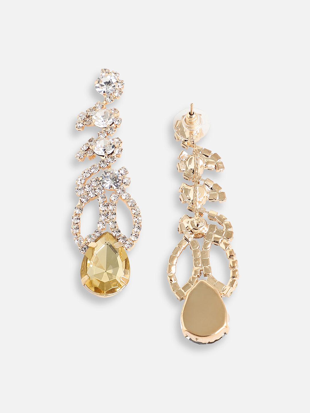 Women Multi Gold Plated Designer Stone Party Drop Earring