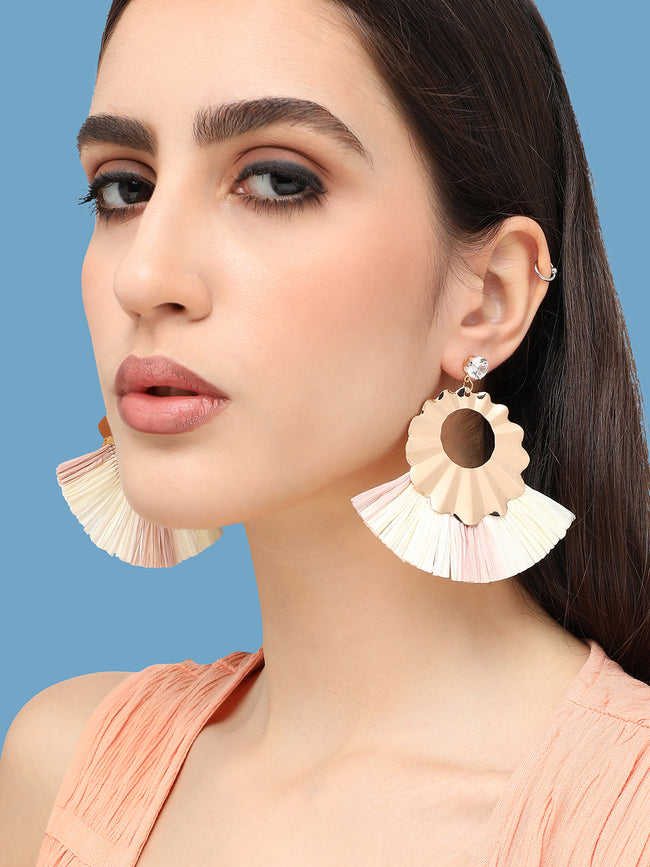 Women Multi Gold Plated Designer Party Drop Earring