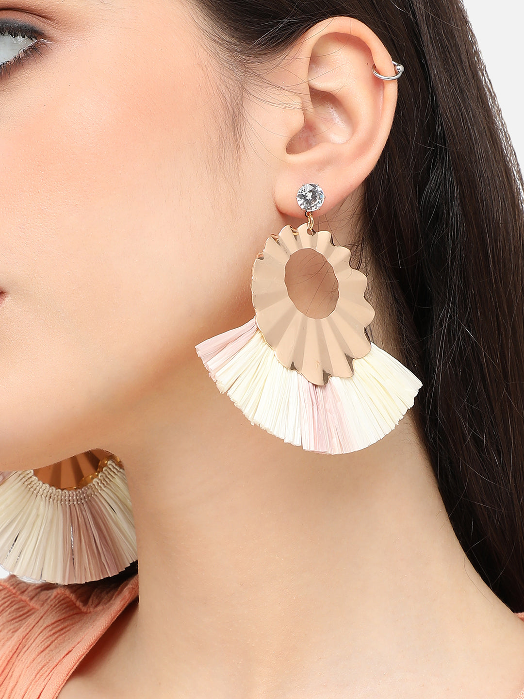 Women Multi Gold Plated Designer Party Drop Earring