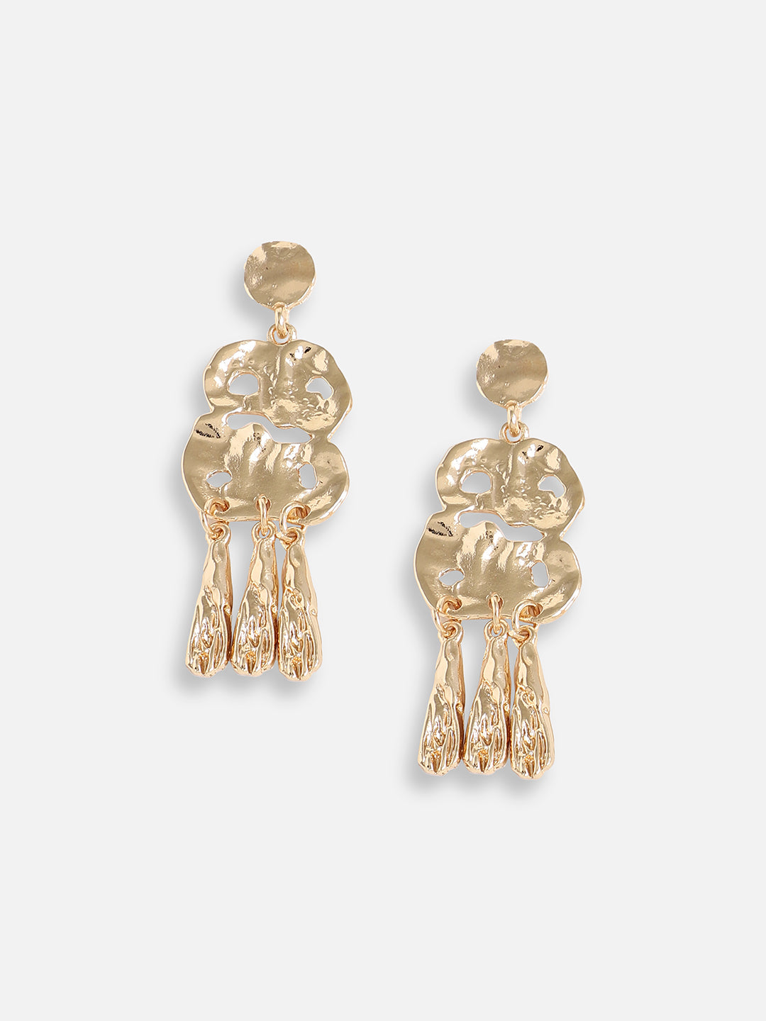 Women Gold Plated Designer Stone Party Hoop Earring