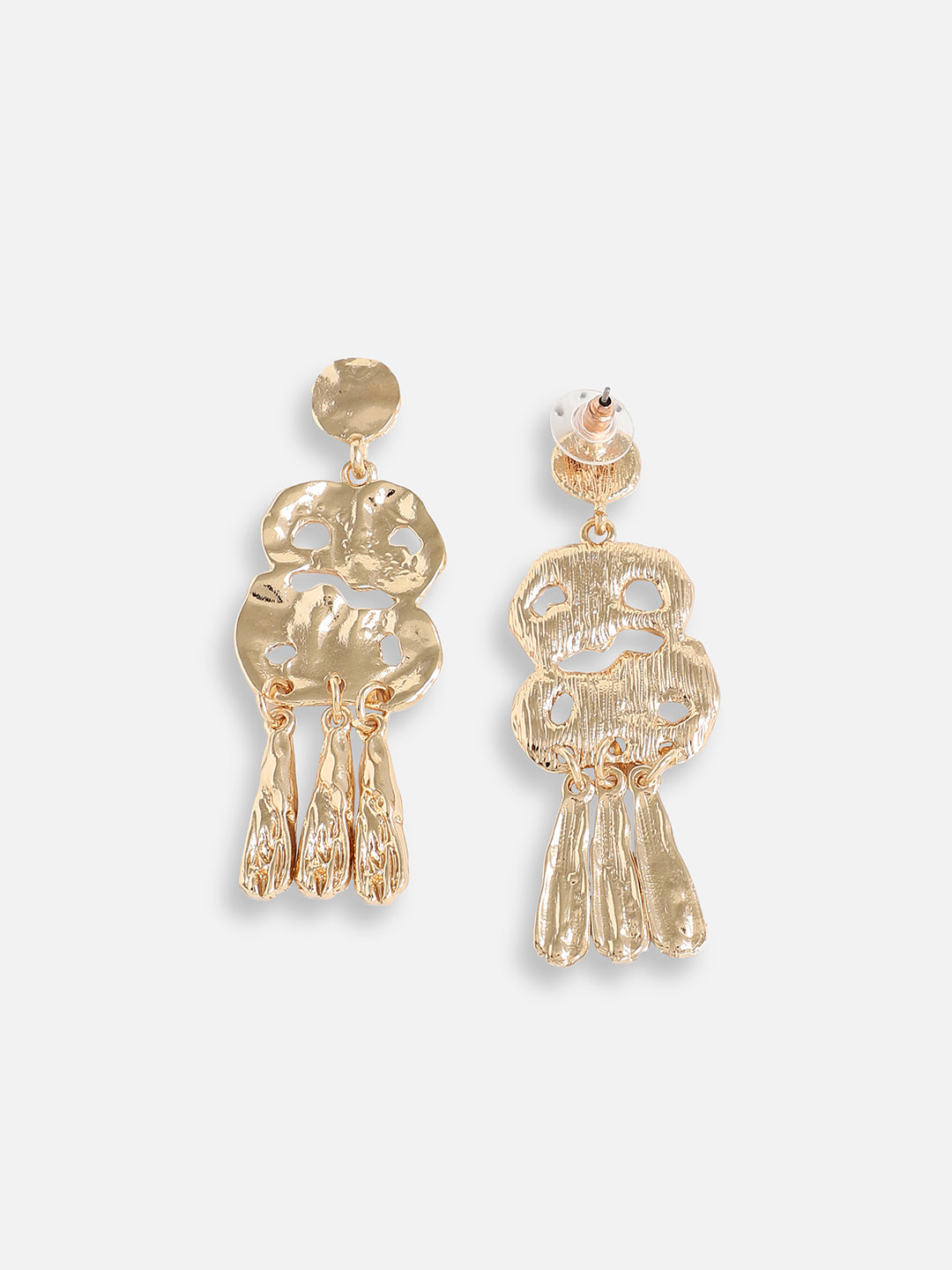 Women Gold Plated Designer Stone Party Hoop Earring