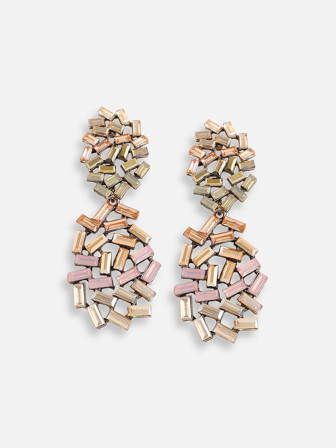 Women Gold Plated Designer Stone Party Drop Earring