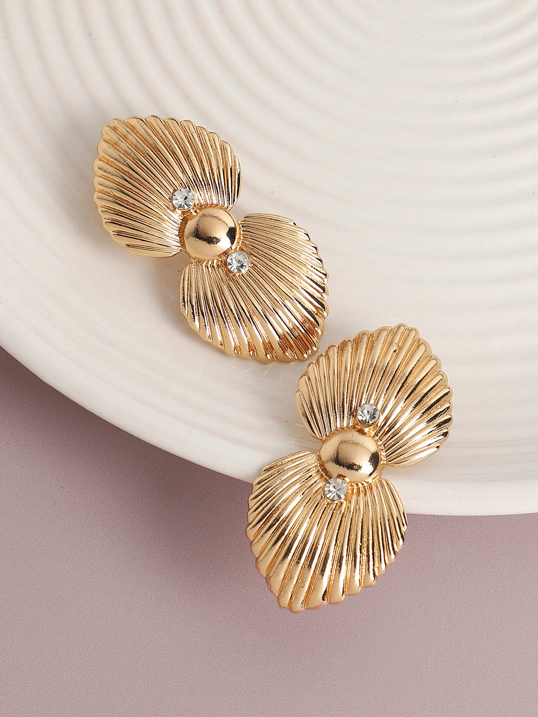 Women Gold Plated Pearls Party Drop Earring