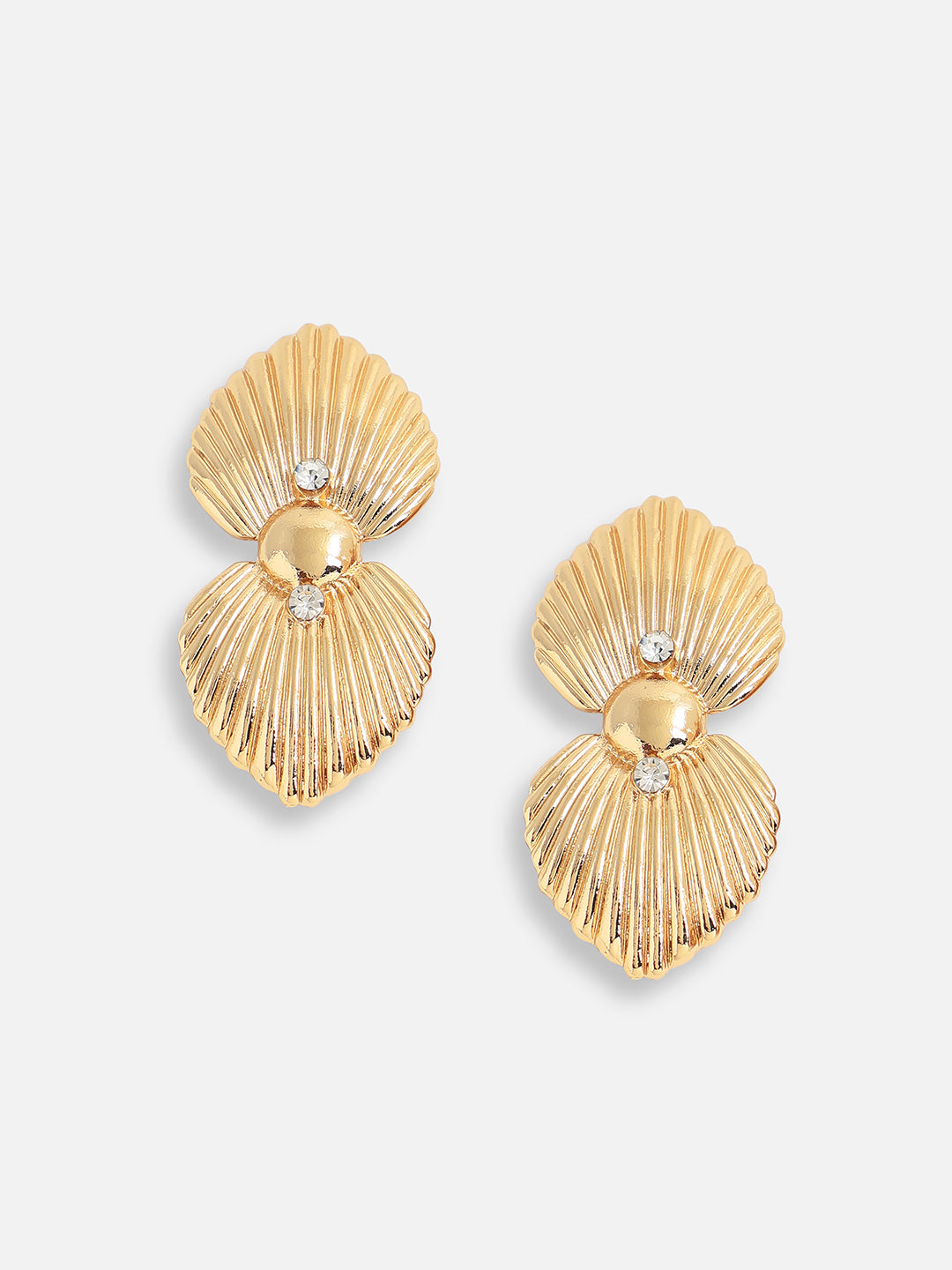 Women Gold Plated Pearls Party Drop Earring