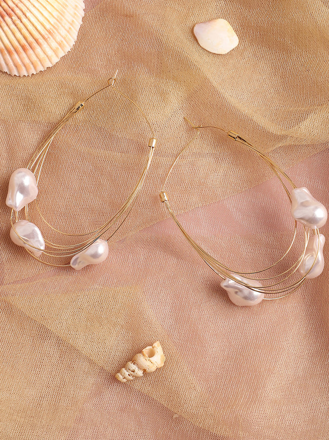 Women White Gold Plated Designer Casual Stud