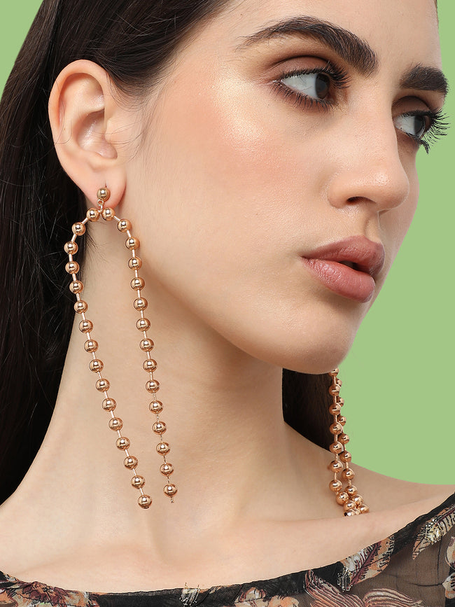 Women Gold Plated Designer Party Drop Earring