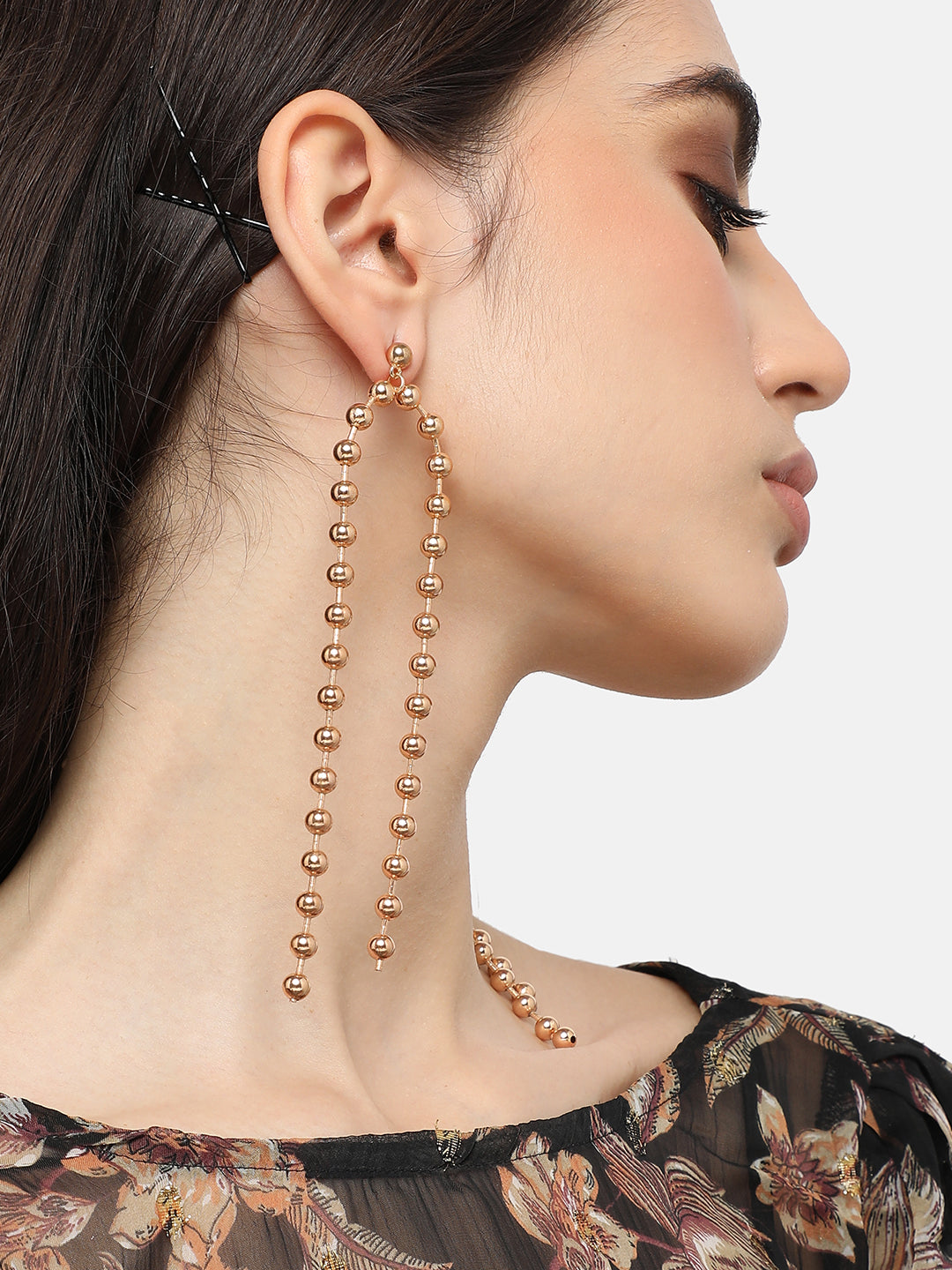 Women Gold Plated Designer Party Drop Earring