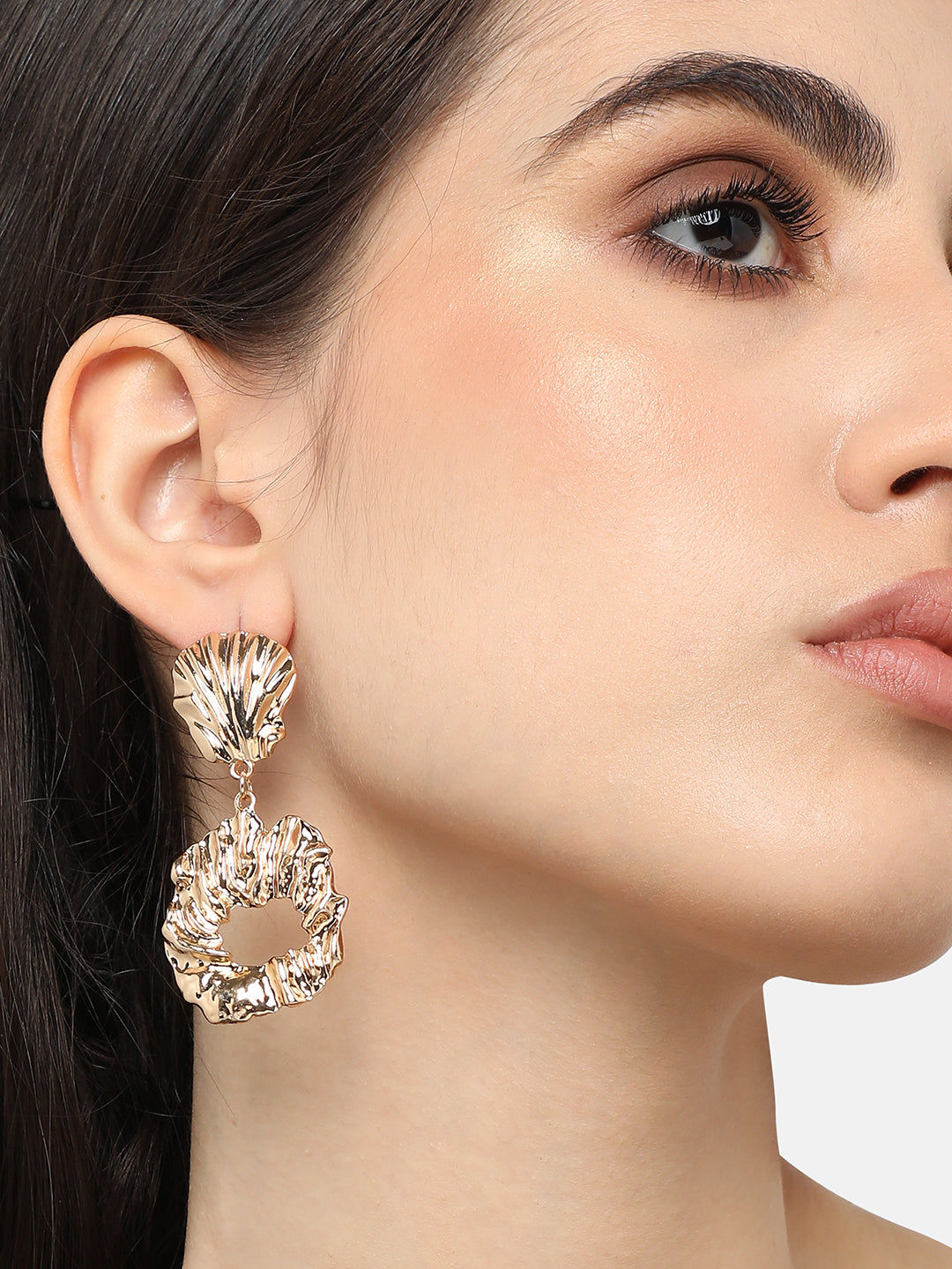 Women Gold Plated Designer Stone Party Drop Earring
