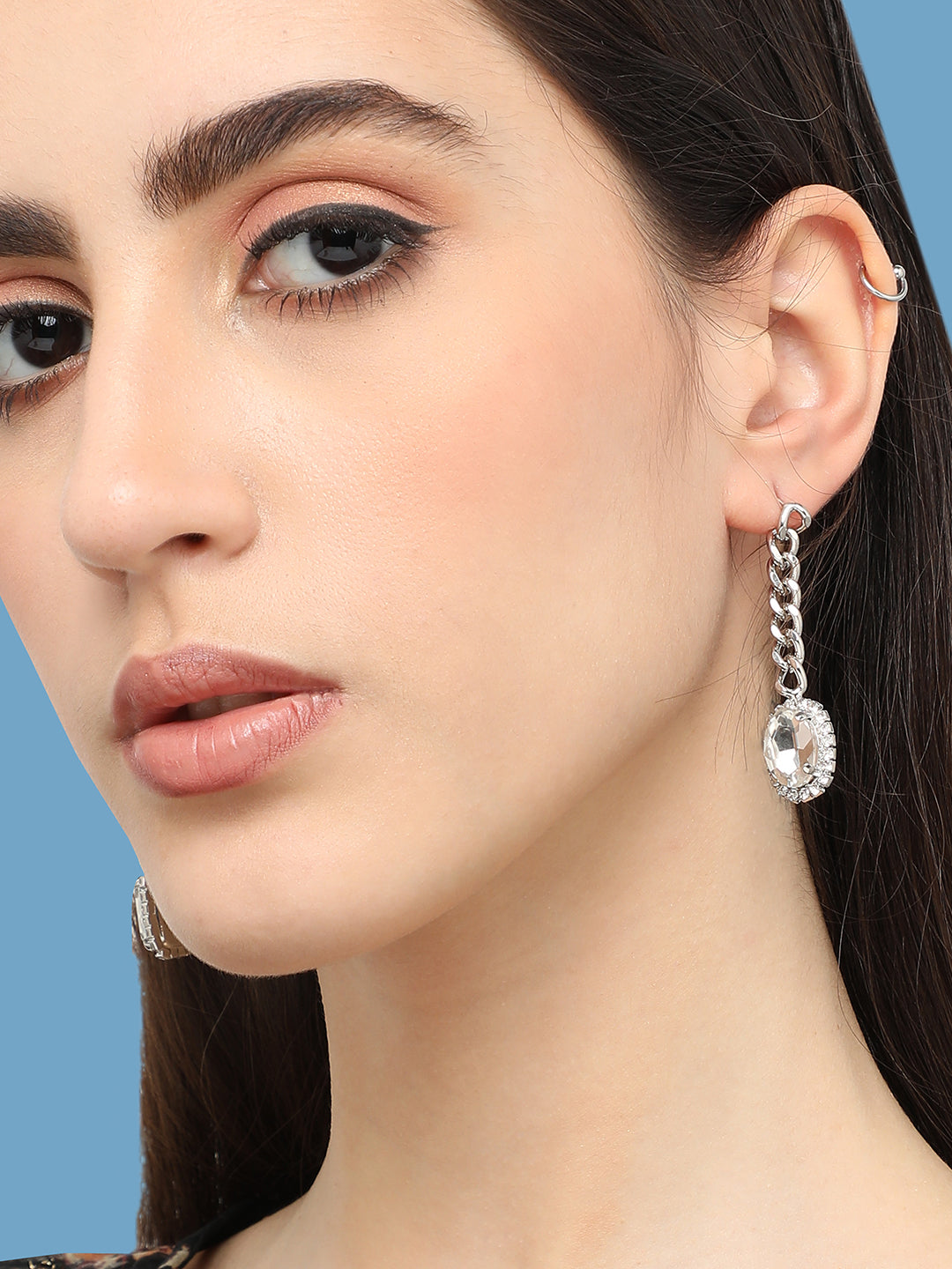 Women Silver Gold Plated Designer Party Drop Earring