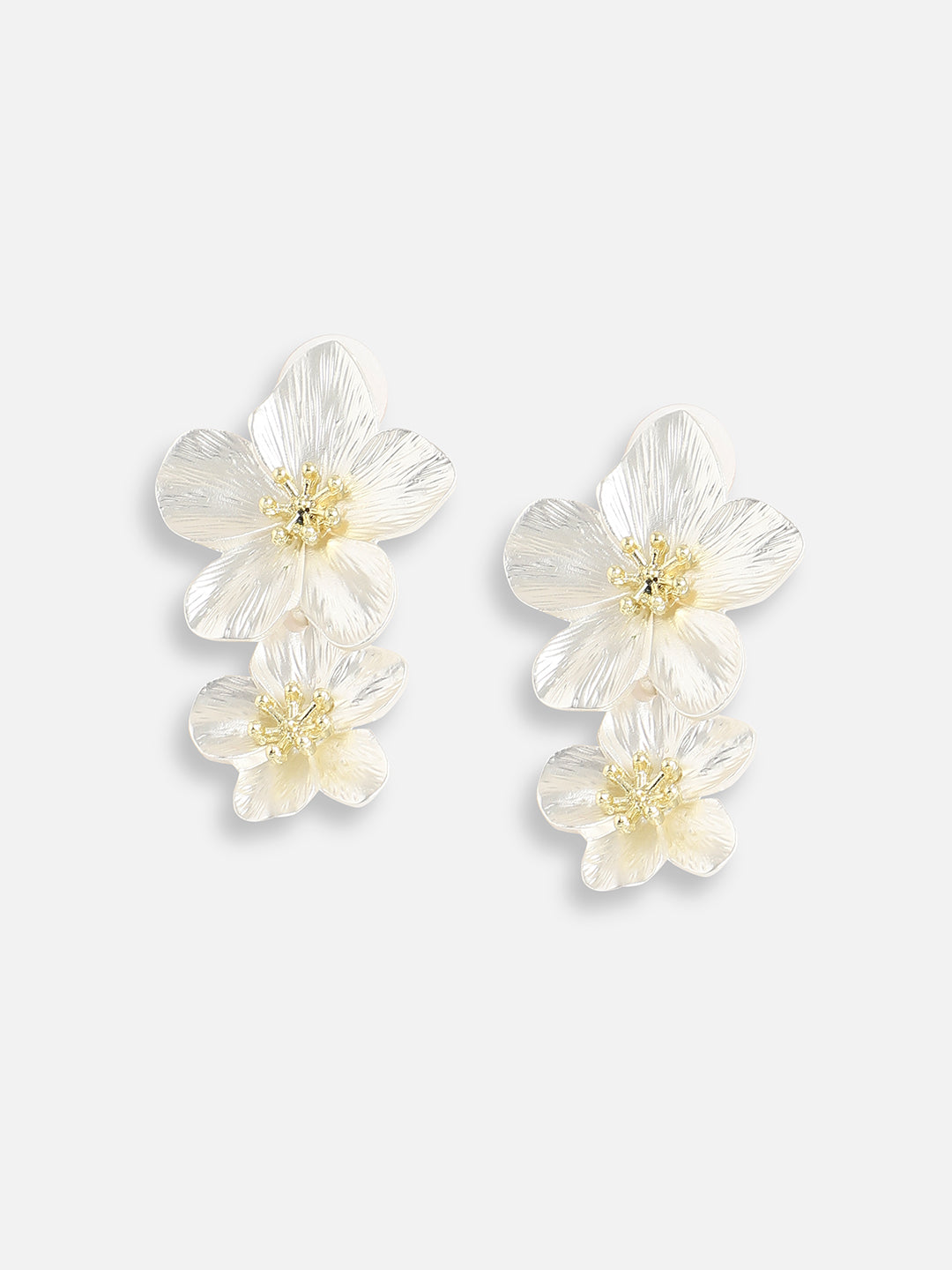 Women White Gold Plated Designer Stone Party Drop Earring