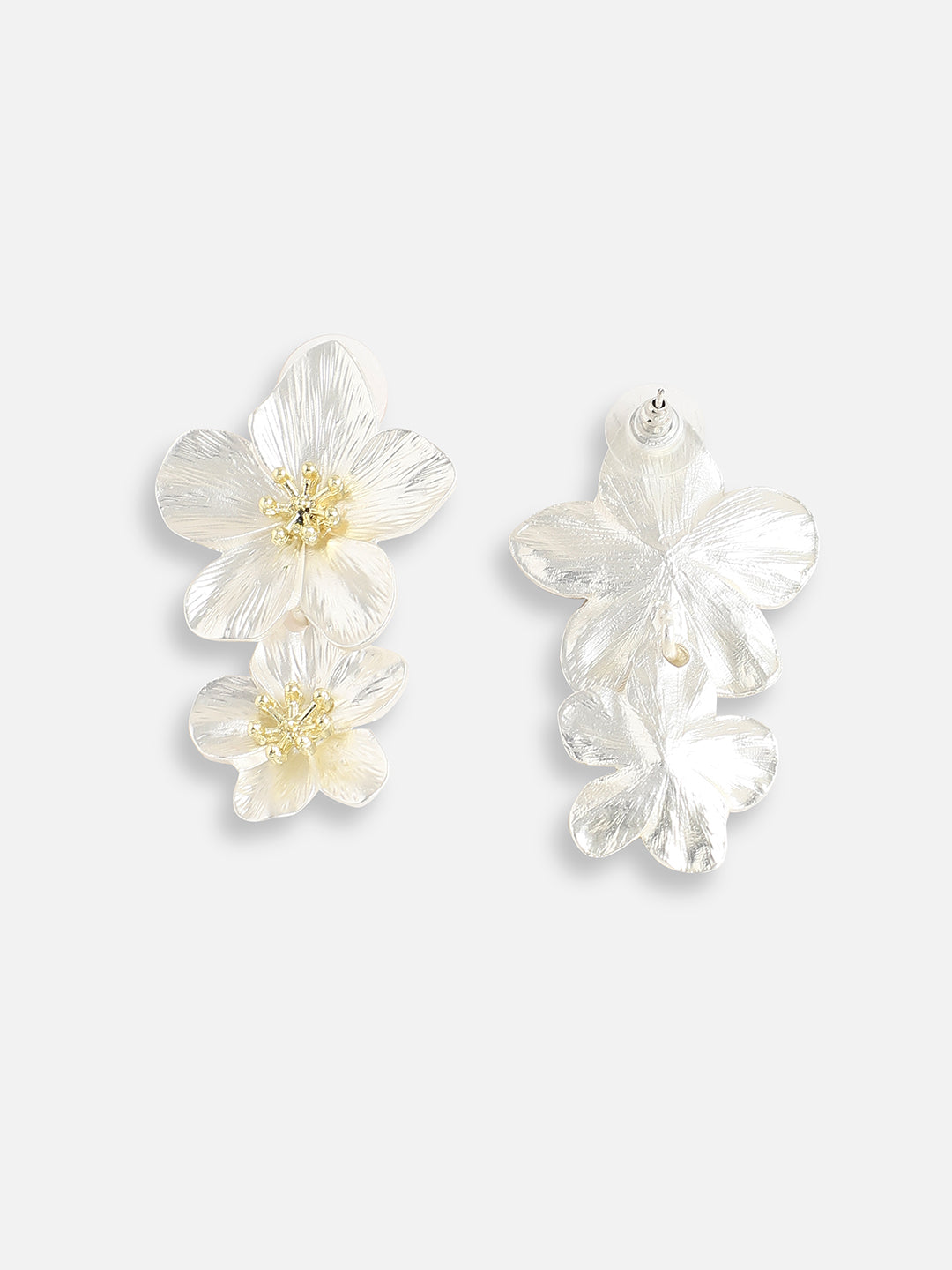 Women White Gold Plated Designer Stone Party Drop Earring