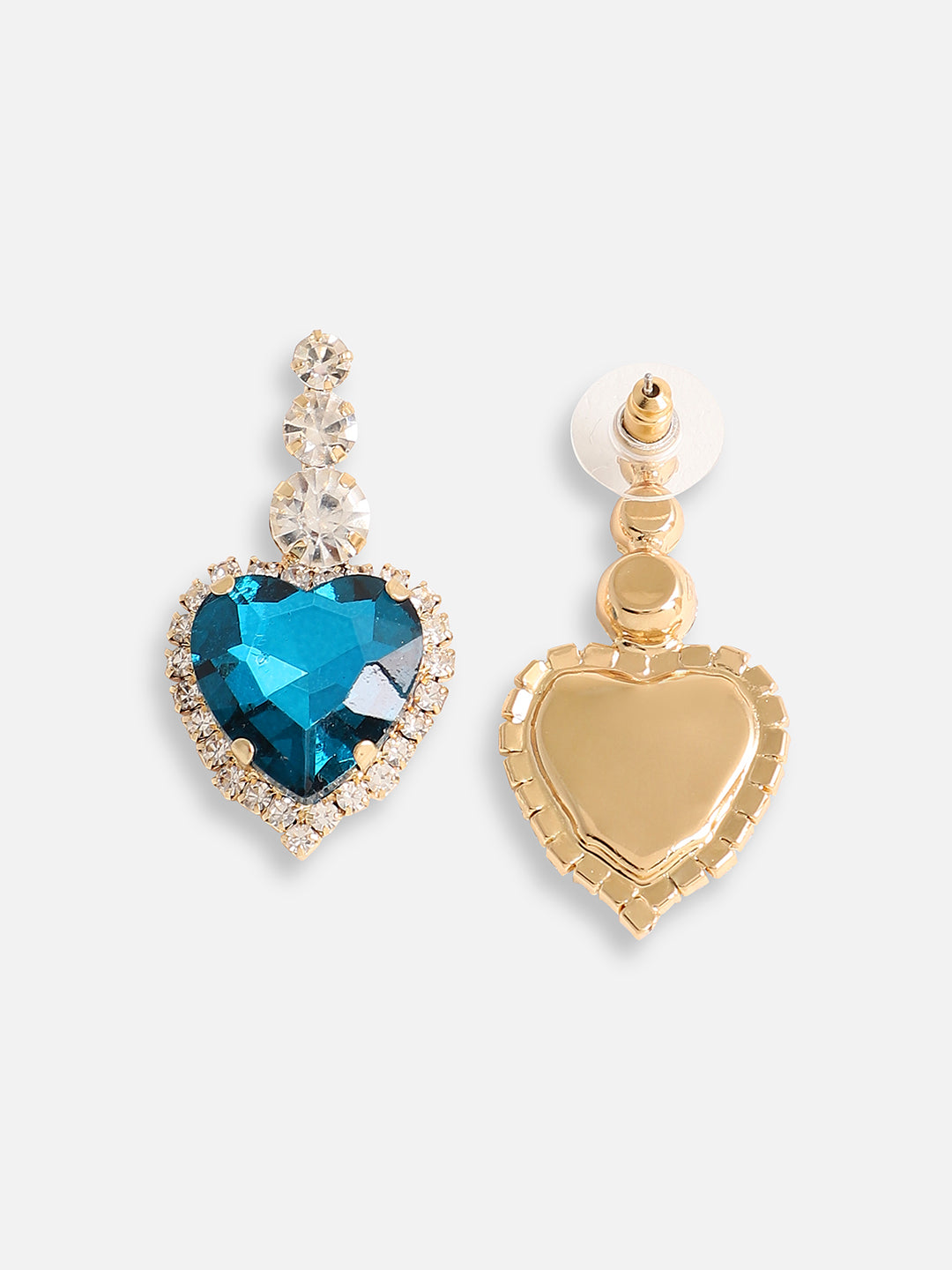Women Blue Gold Plated Designer Stone Party Drop Earring