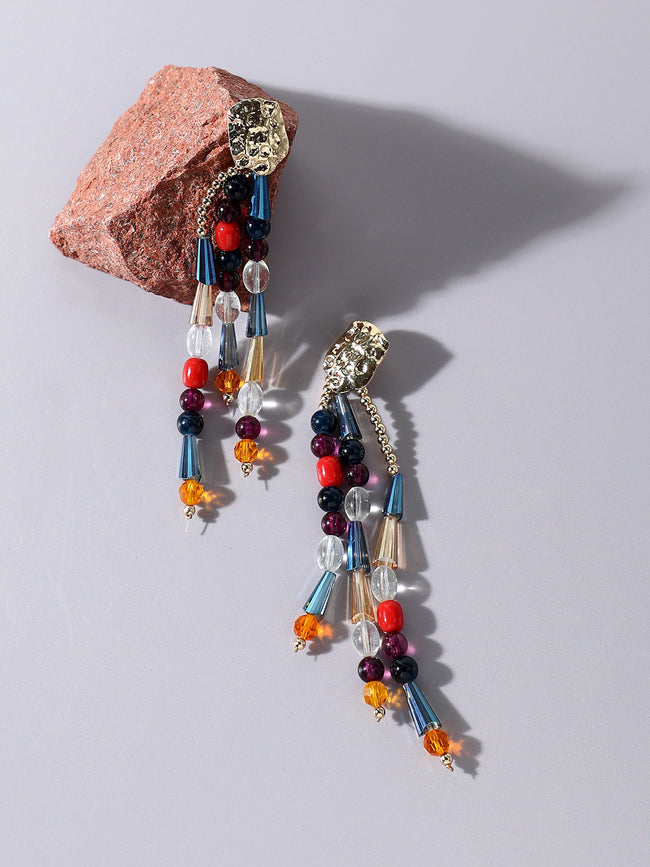 Women Gold Plated Party Designer Stone Drop Earring
