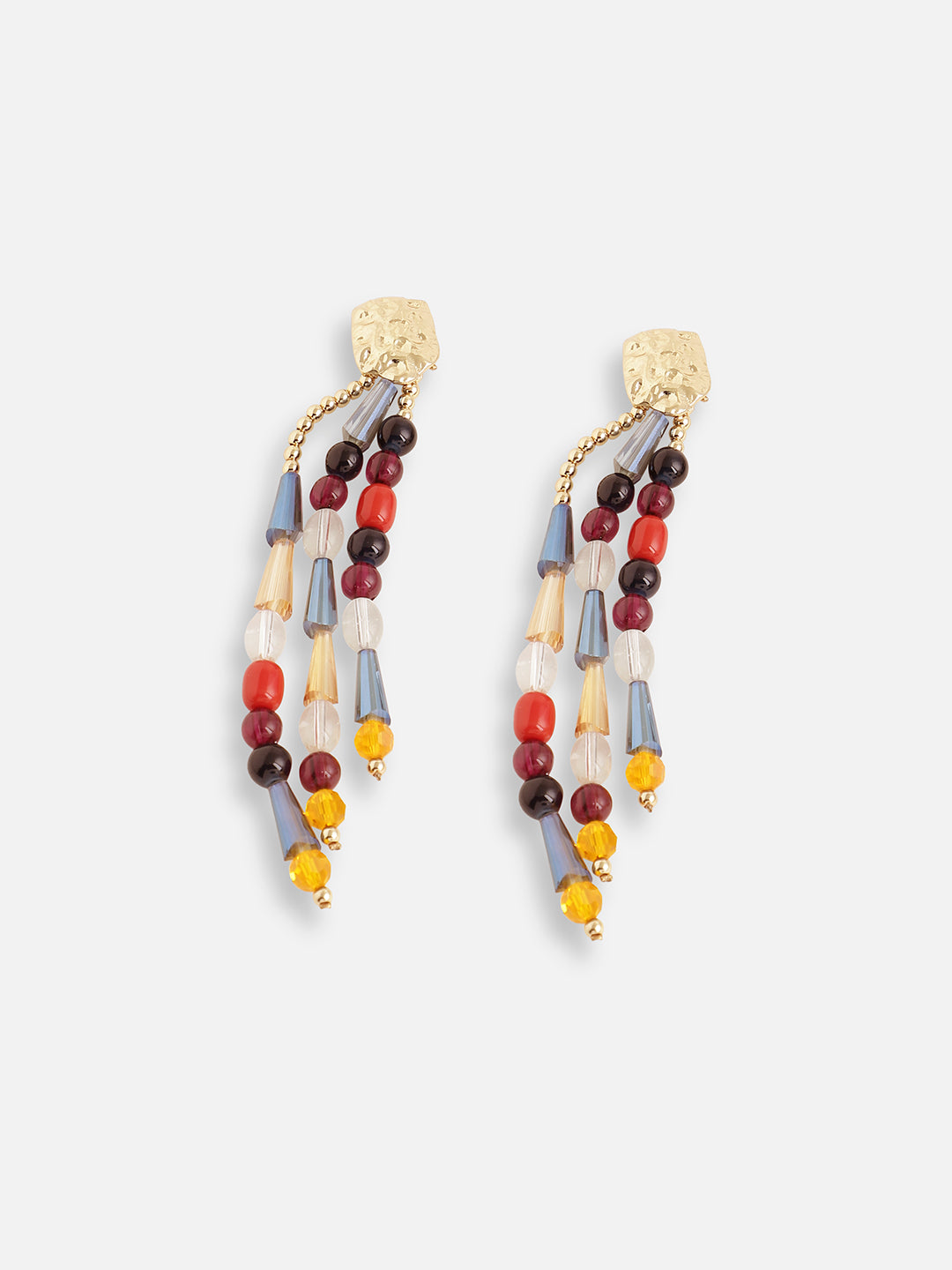 Women Gold Plated Party Designer Stone Drop Earring