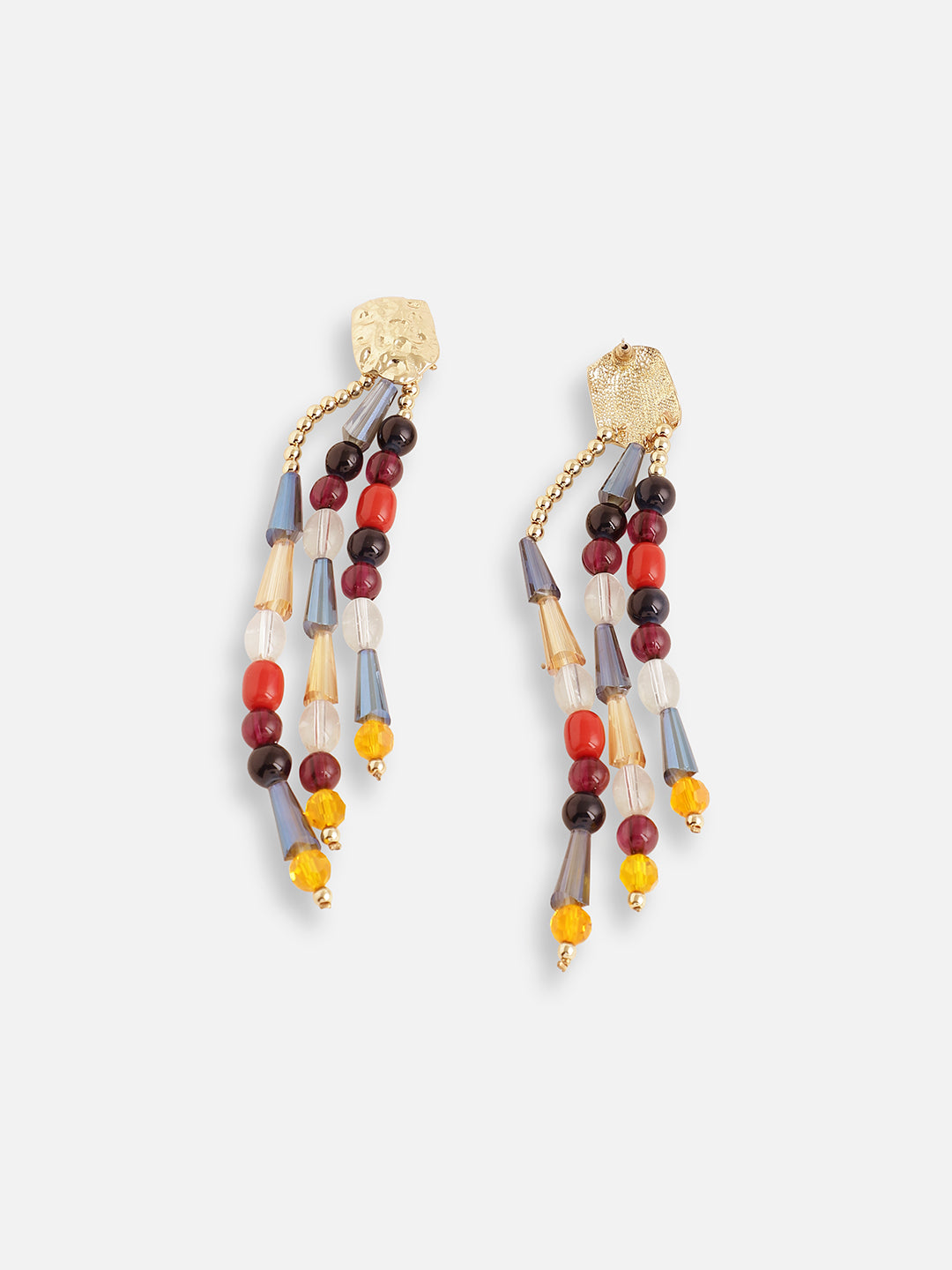 Women Gold Plated Party Designer Stone Drop Earring