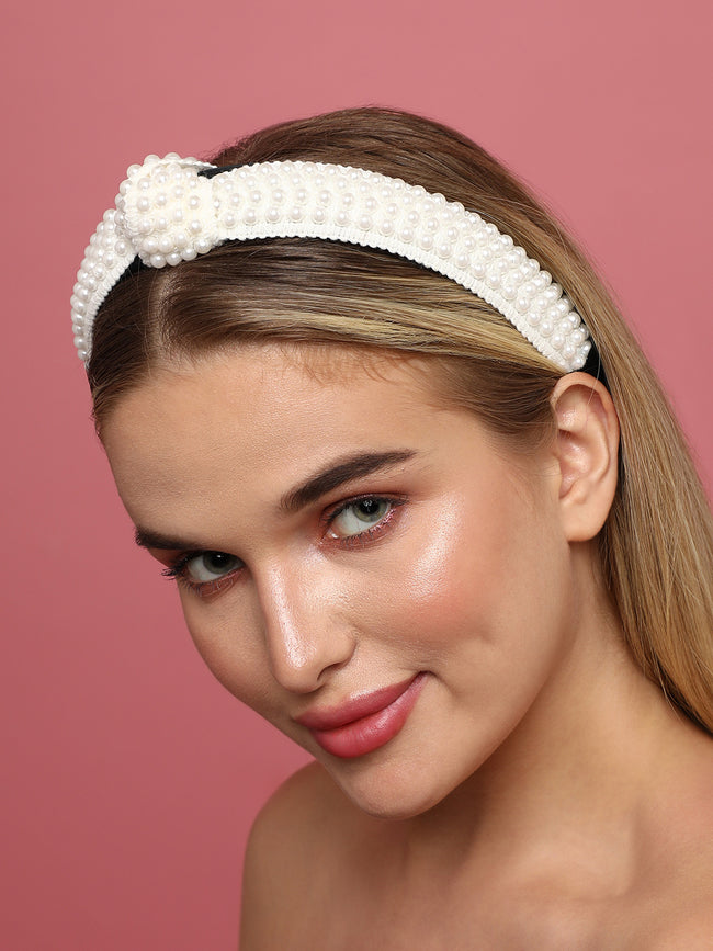 Women White Color Hairband