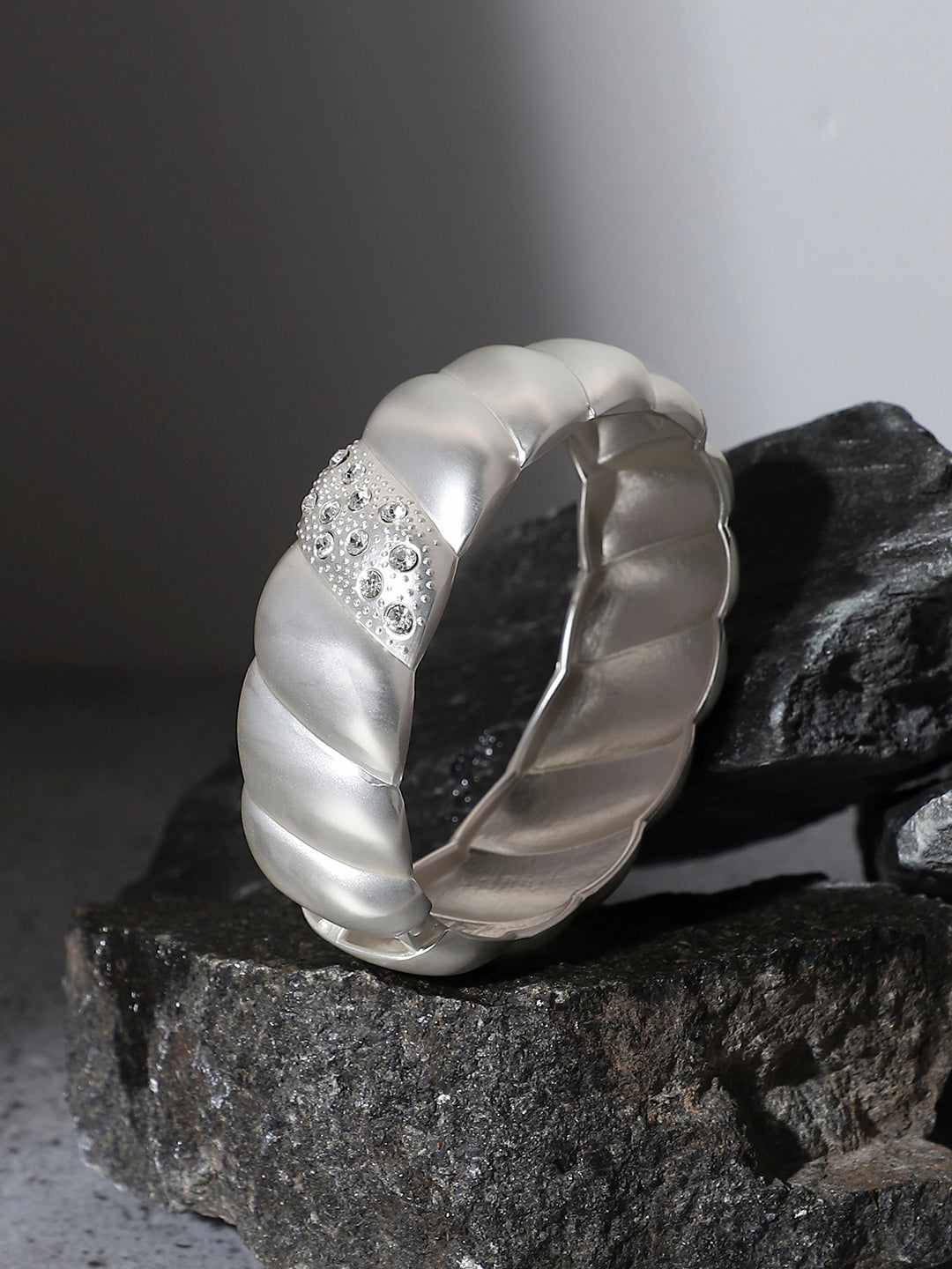 Women Silver-Plated Cuff Bracelet