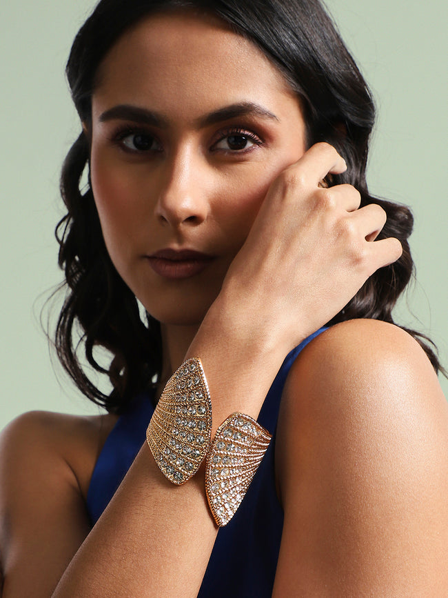 Women Gold-Plated Cuff Bracelet