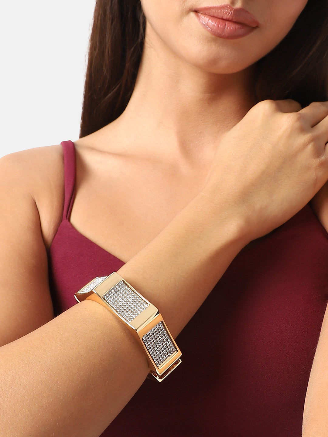 Women Gold Plated Cuff Bracelet