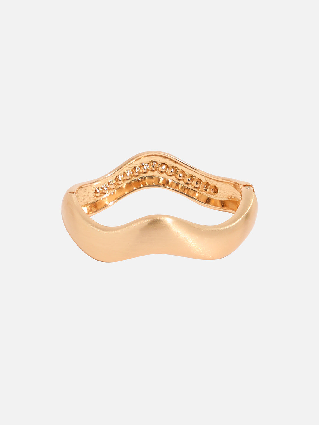 Women Gold-Plated Stone Swirl Cuff Bracelet