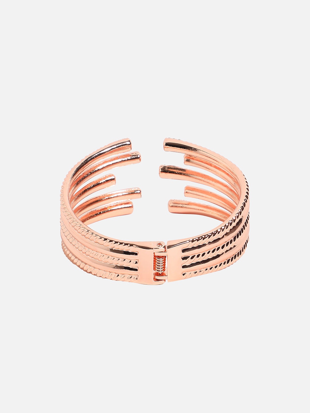 Women Rose Gold Plated Stone Cuff Bracelet