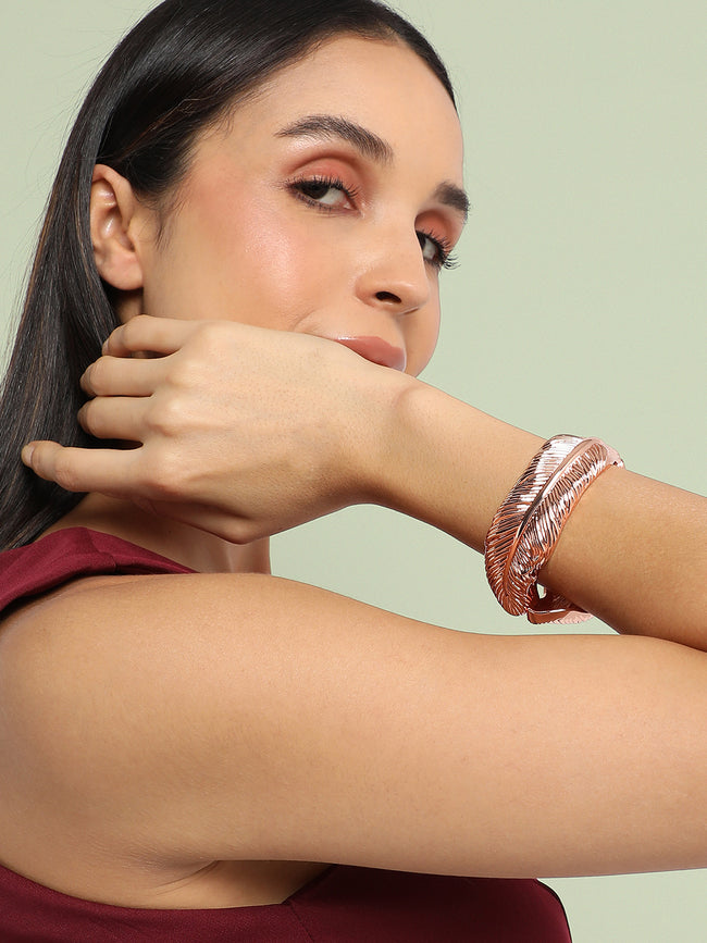 Women Rose Gold Plated Cuff Bracelet