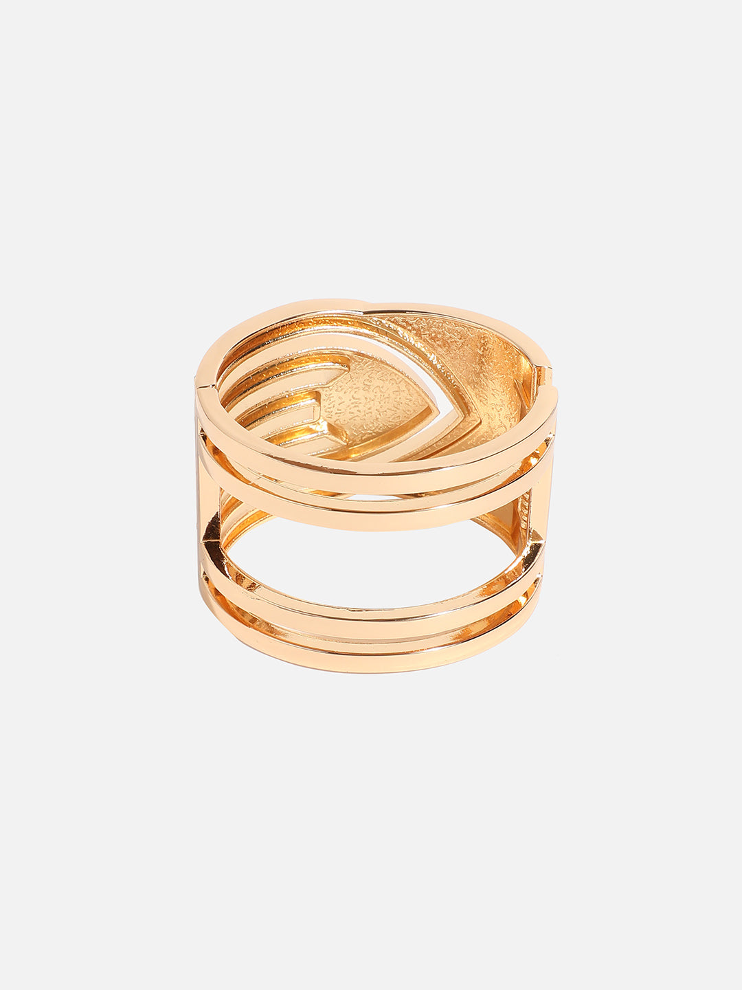 Women Gold-Plated Artificial Stones Cuff Bracelet