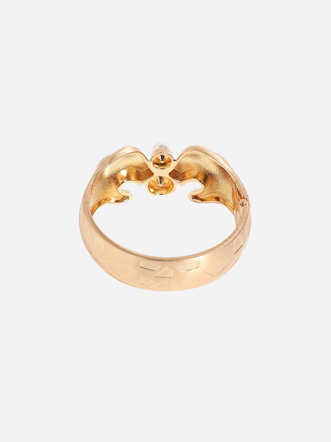 Women Gold-Plated Pearls Beaded Snakehead Cuff Bracelet