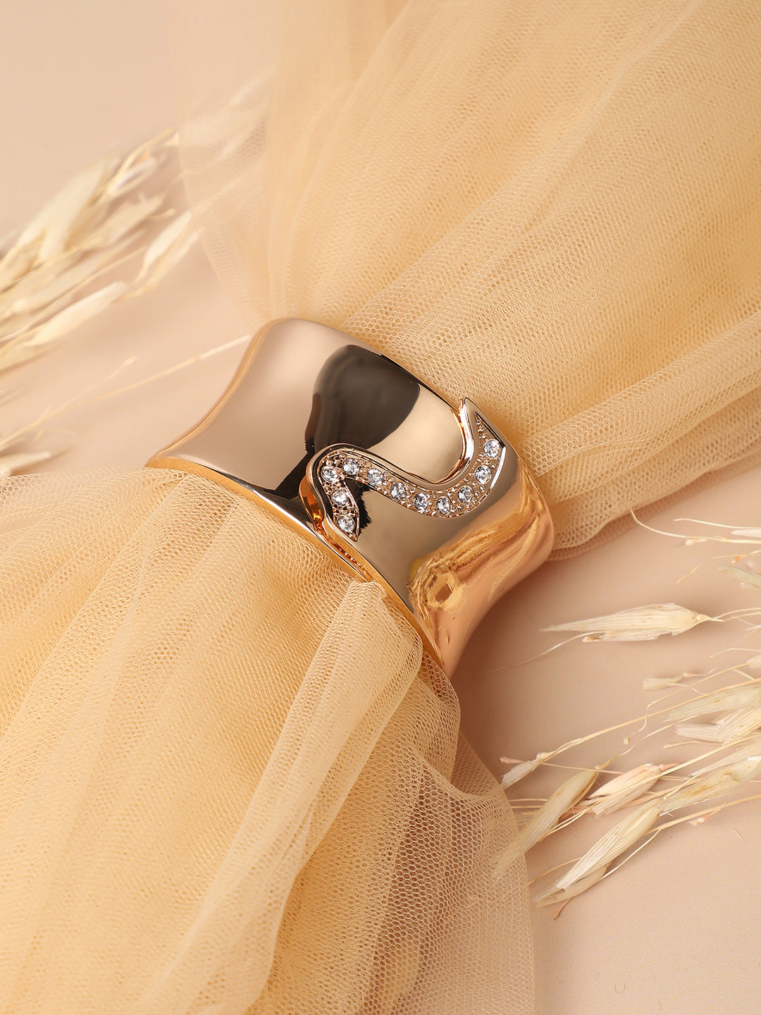 Women Gold-Plated Studded Bangle-Style Bracelet