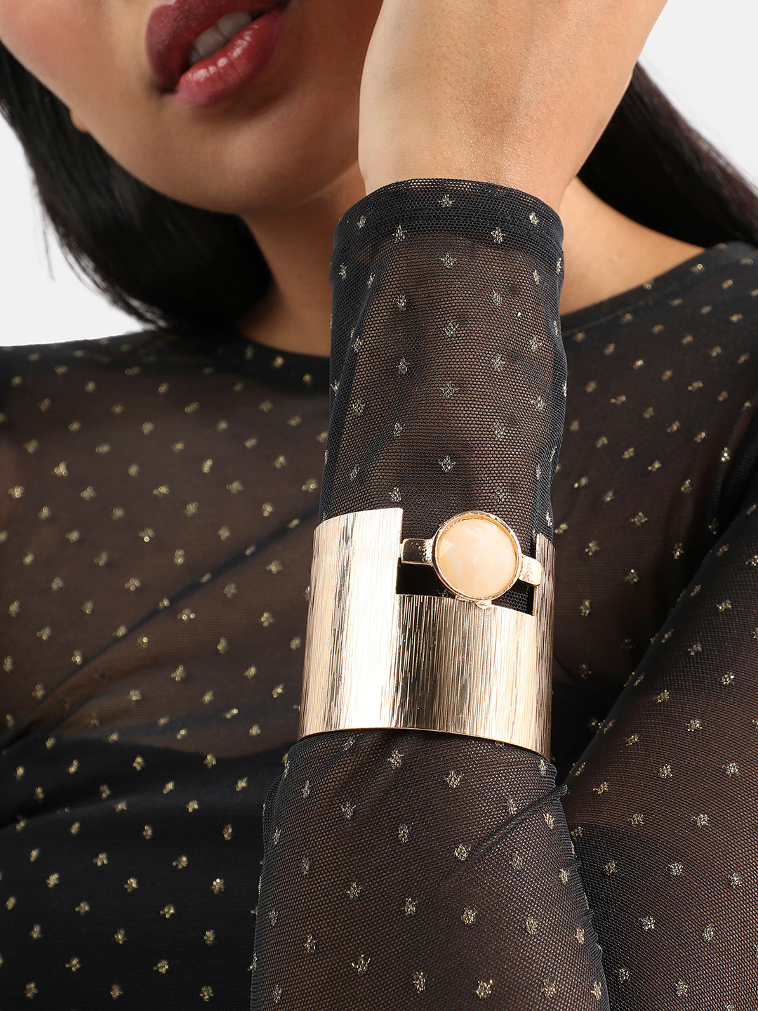 Women Metallic Moonlight Statement Bracelet