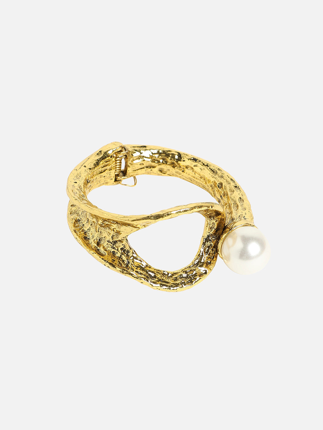 Women Dented Pearl Statement Bracelet
