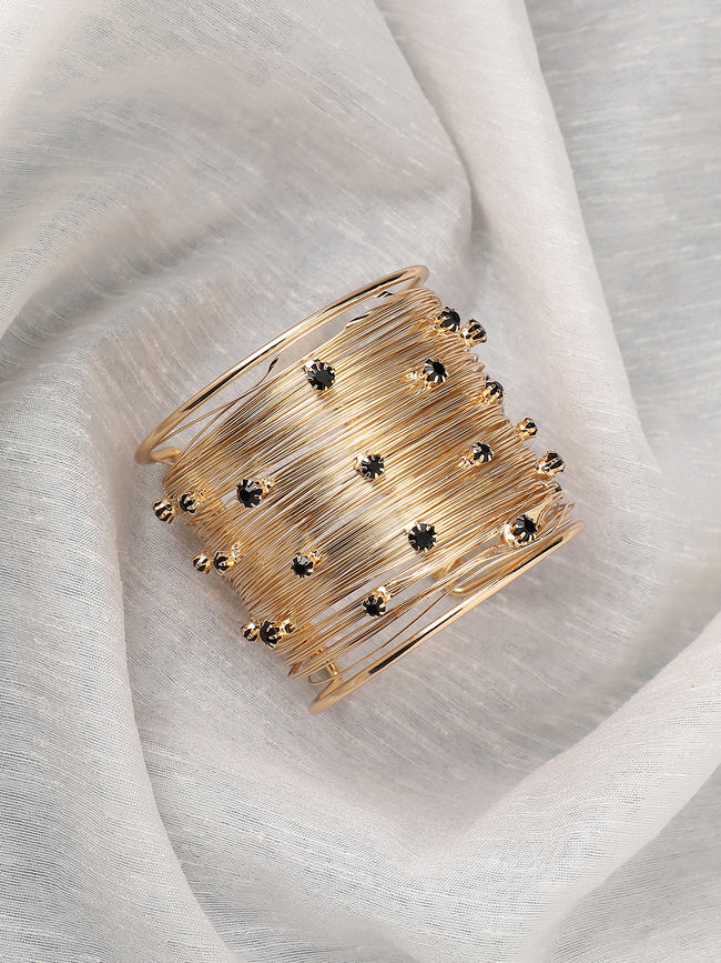 Women Ribbed Wire Statement Bracelet