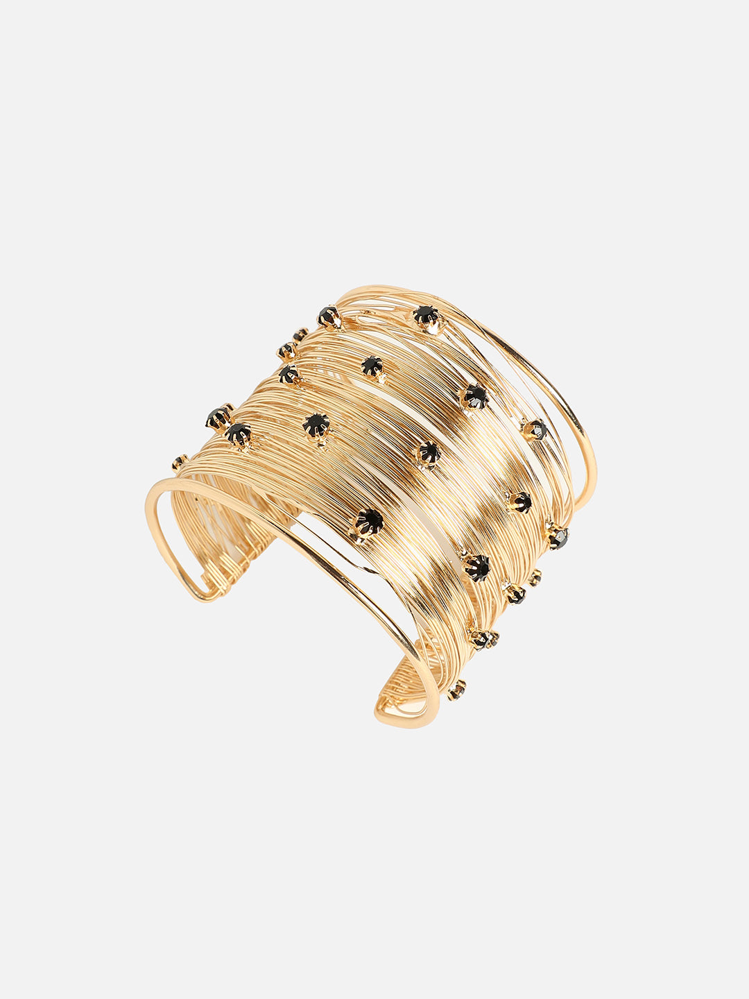 Women Ribbed Wire Statement Bracelet