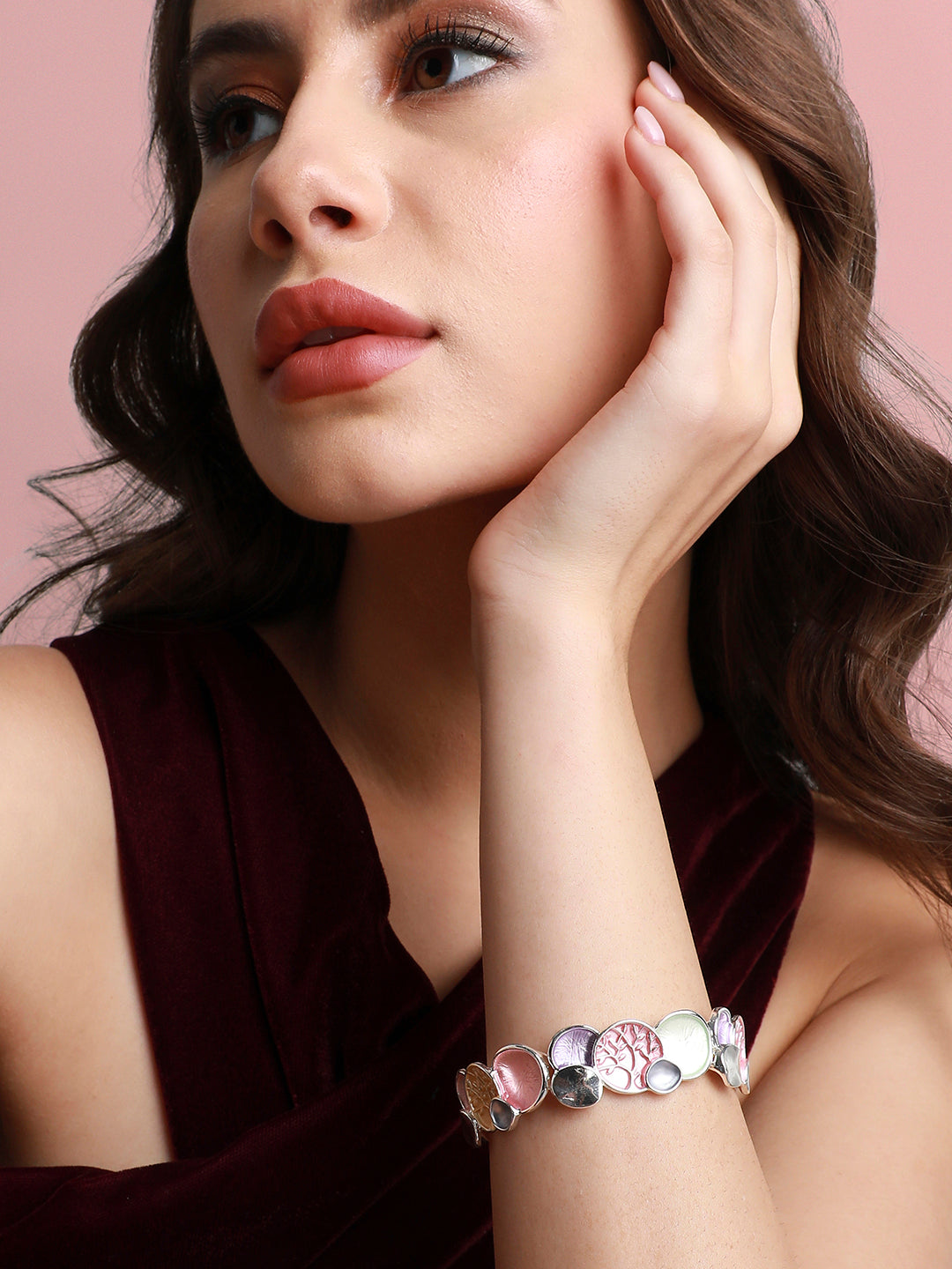 Women Multicolour Metallic Tree Bracelet