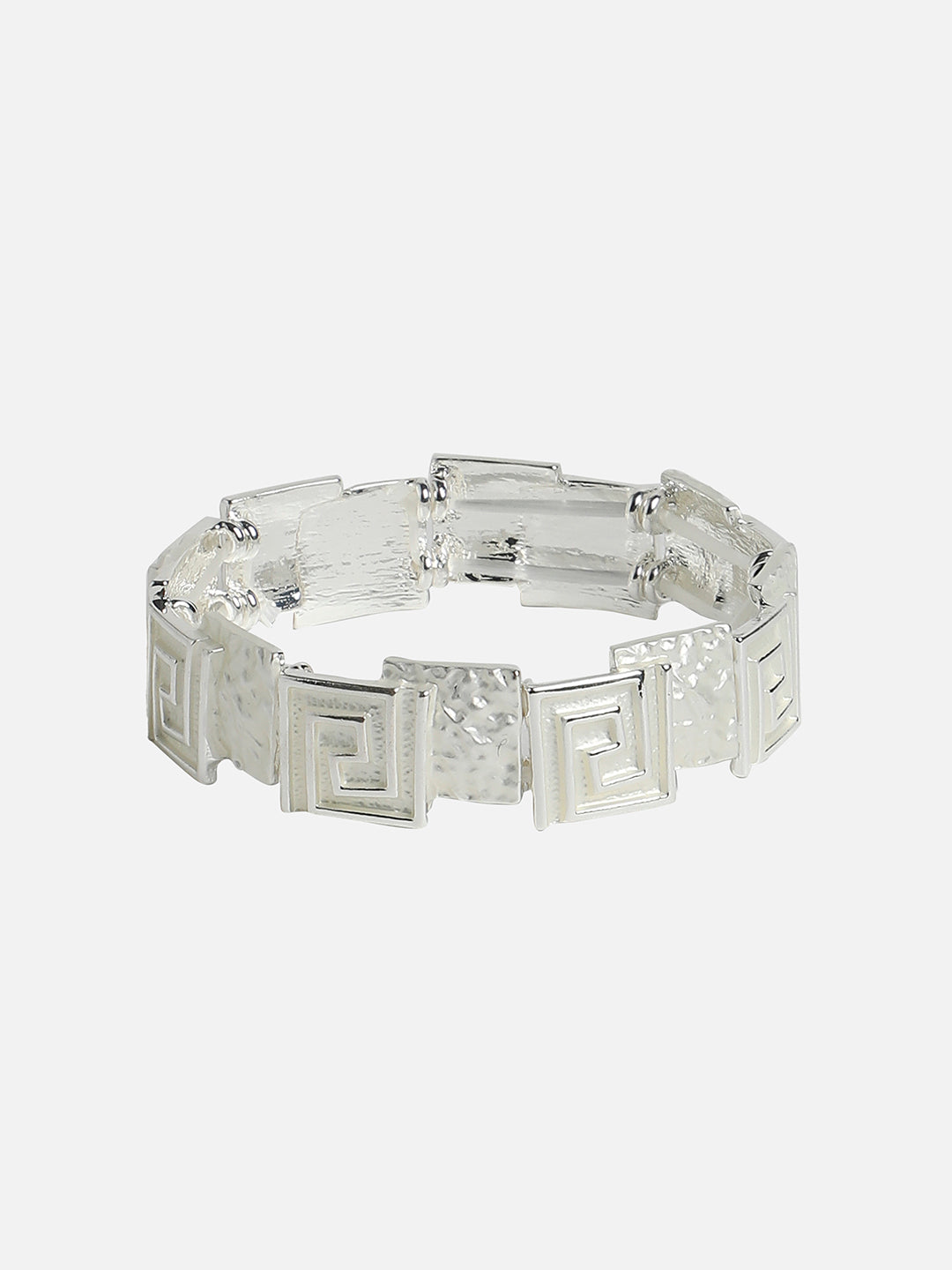 Women Silver Square Swirl Bracelet