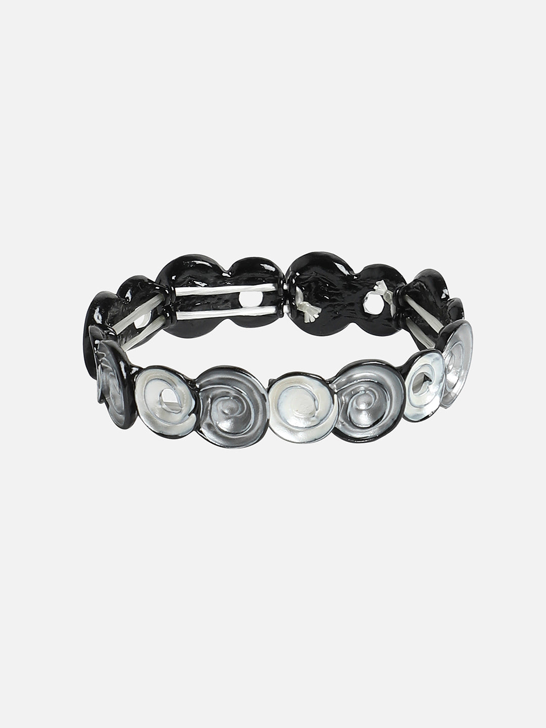 Women White & Silver Metallic Rose Bracelet