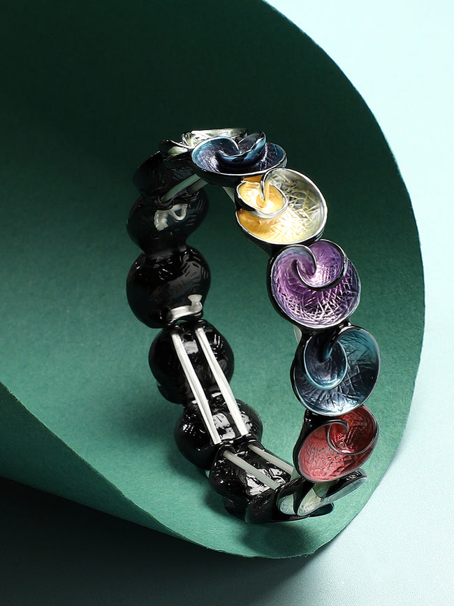 Women Multicolour Metallic Swirl Bracelet