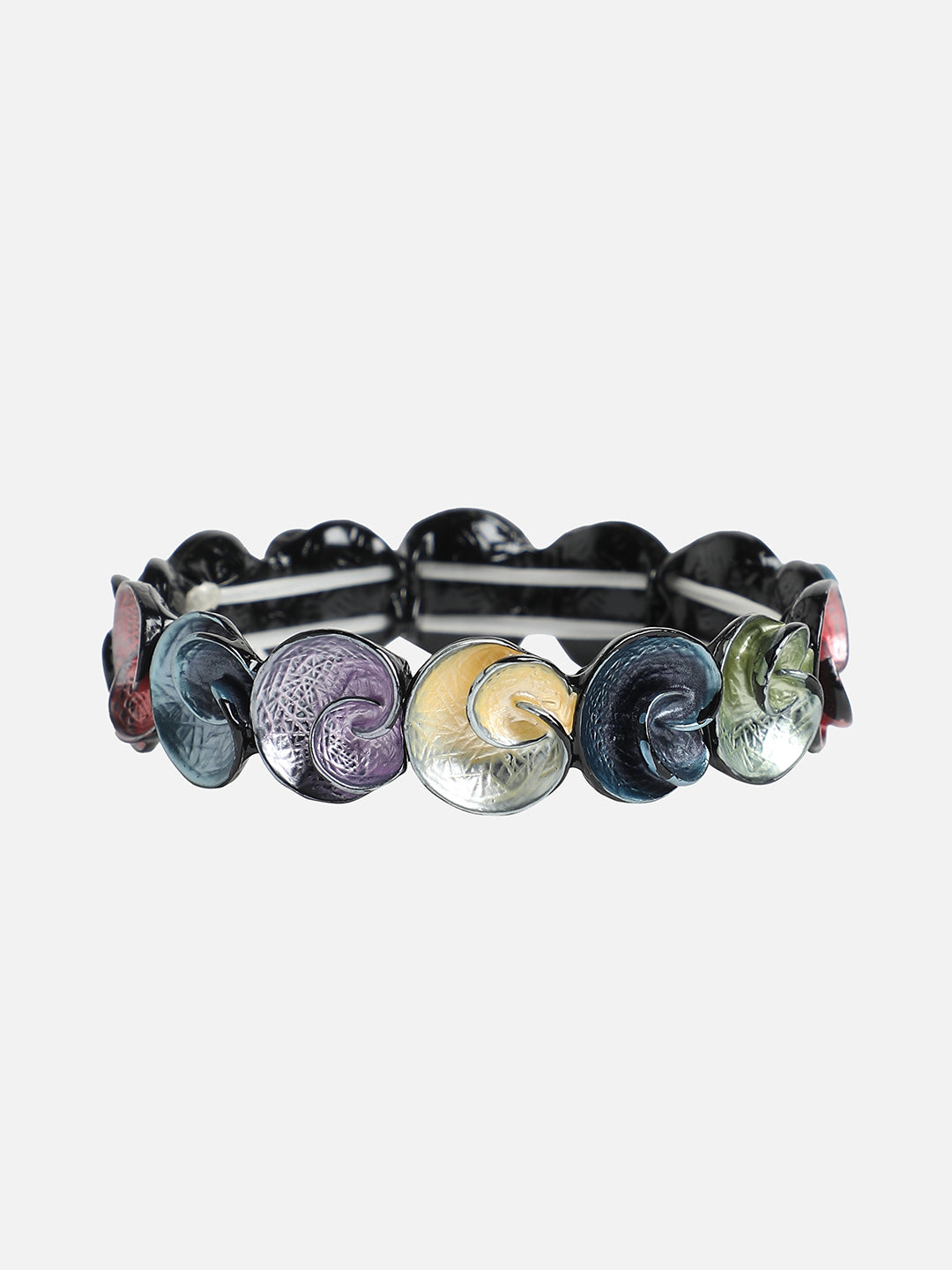 Women Multicolour Metallic Swirl Bracelet