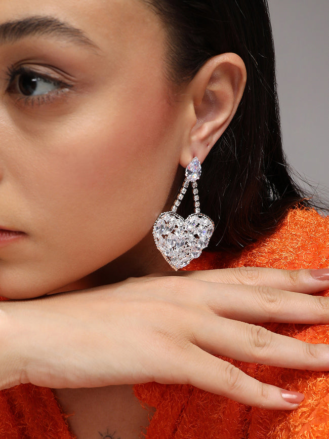 Women Silver Plated Drop Earrings