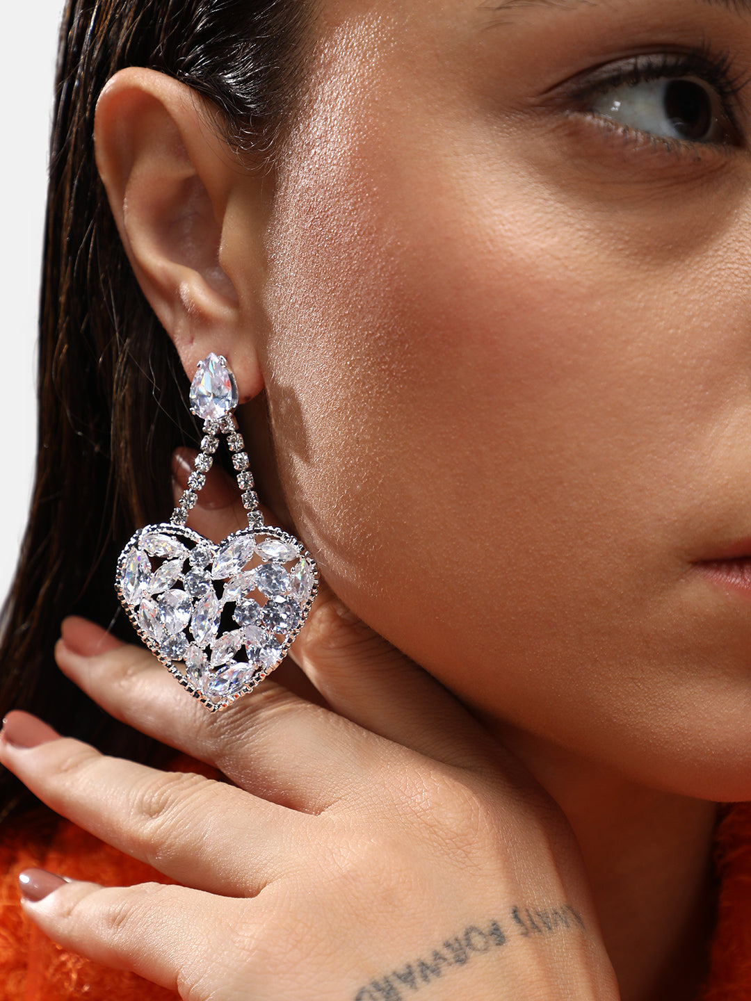 Women Silver Plated Drop Earrings