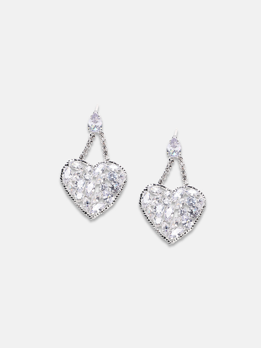 Women Silver Plated Drop Earrings