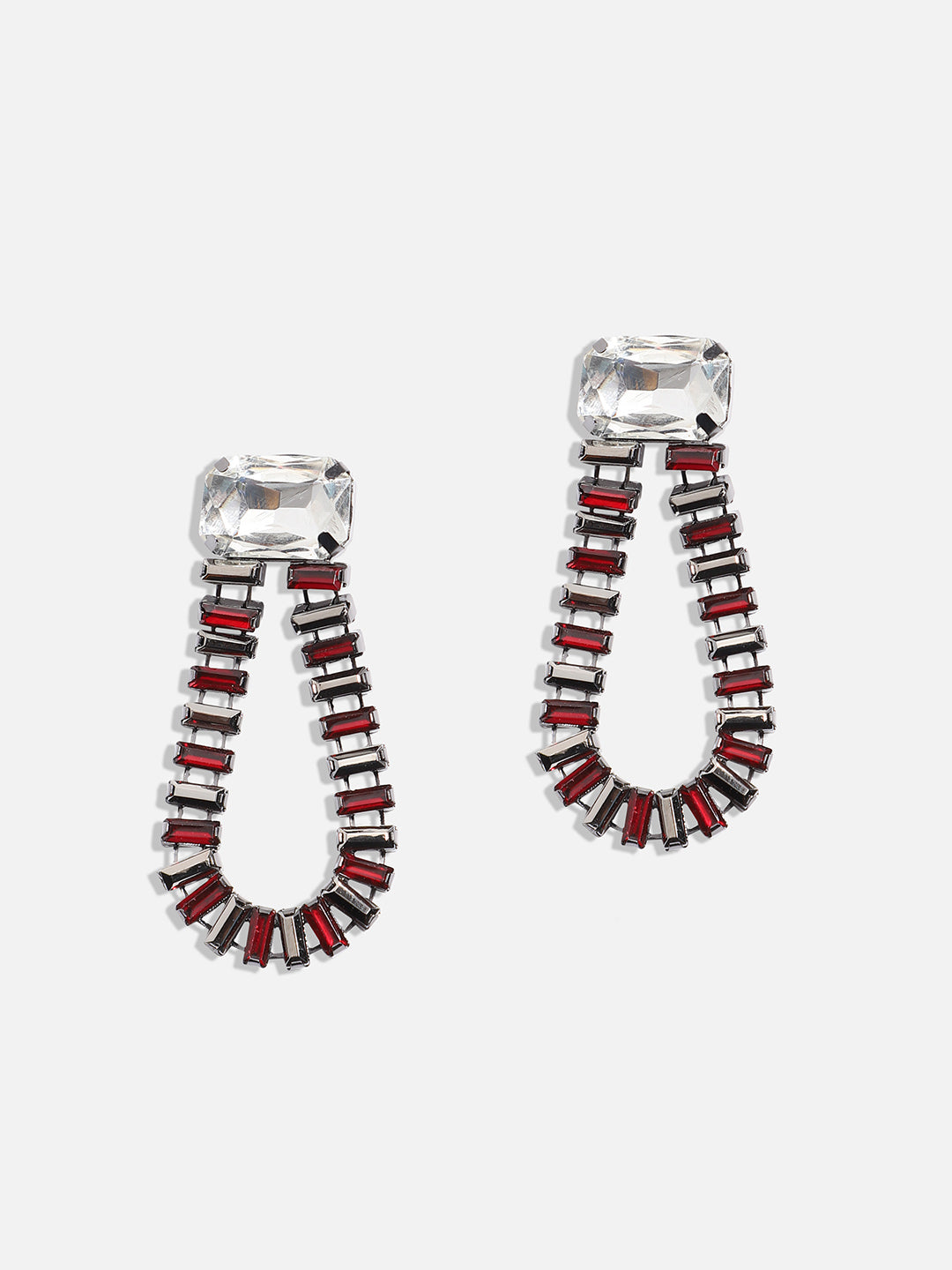 Women Multi Silver-Plated Contemporary Drop Earrings