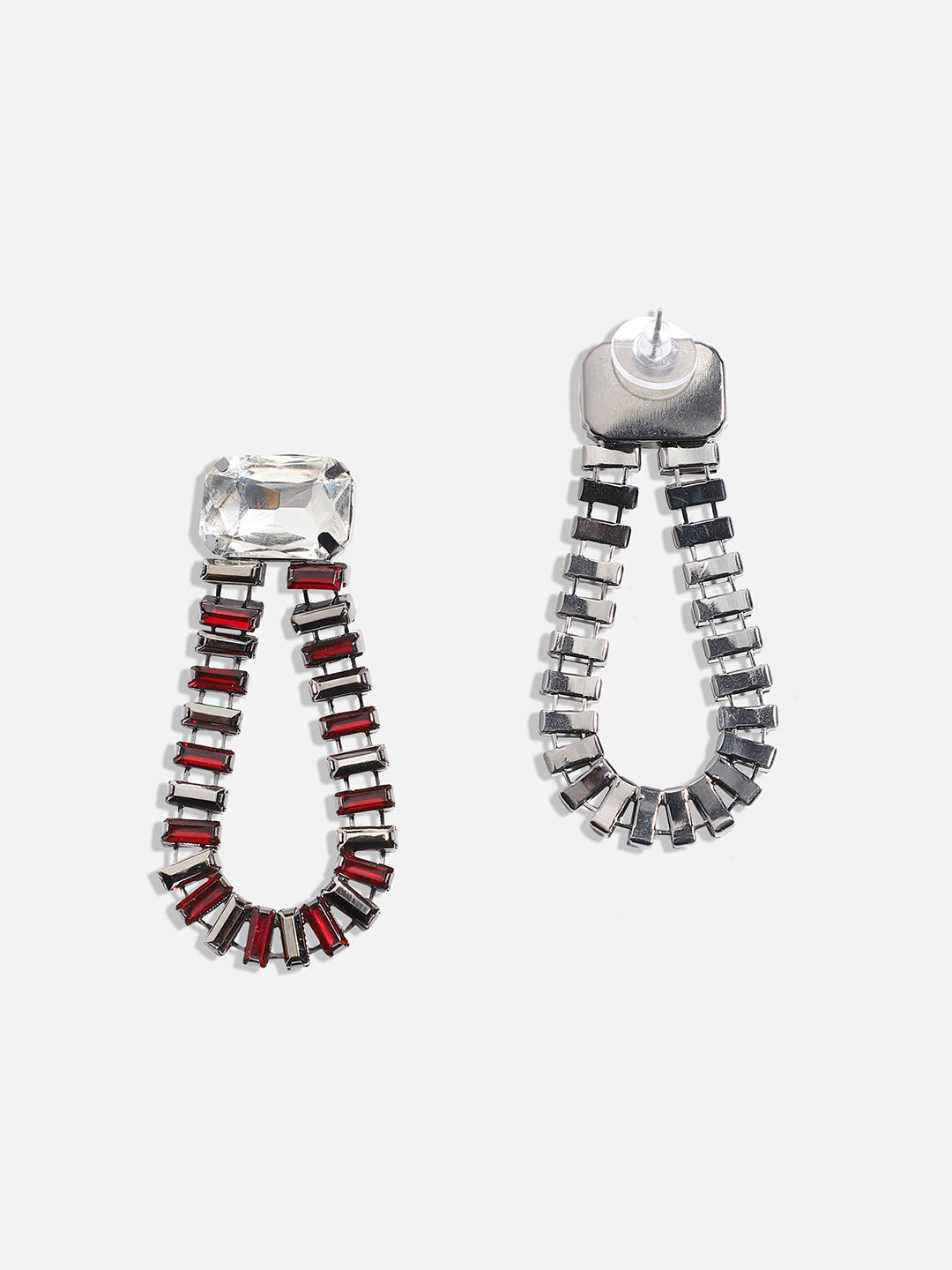 Women Multi Silver-Plated Contemporary Drop Earrings