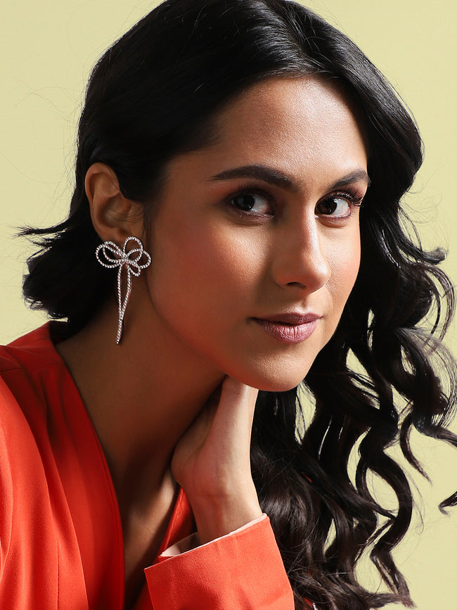 Women Silver-Plated Drop Earrings