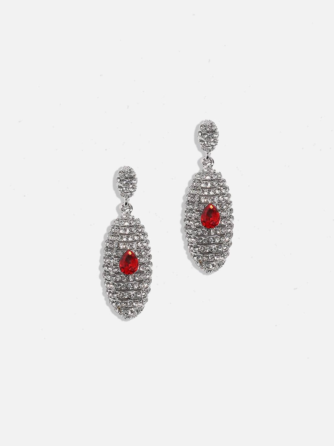 Women Multi Rhinestone Oval Drop Earringss